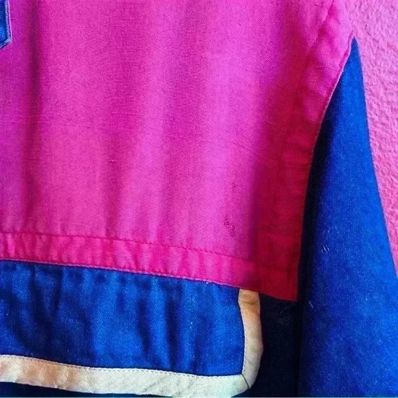 Vintage 80s Anne Crimmins color block nautical sailor silk blend dress size 10 - Picture 7 of 11